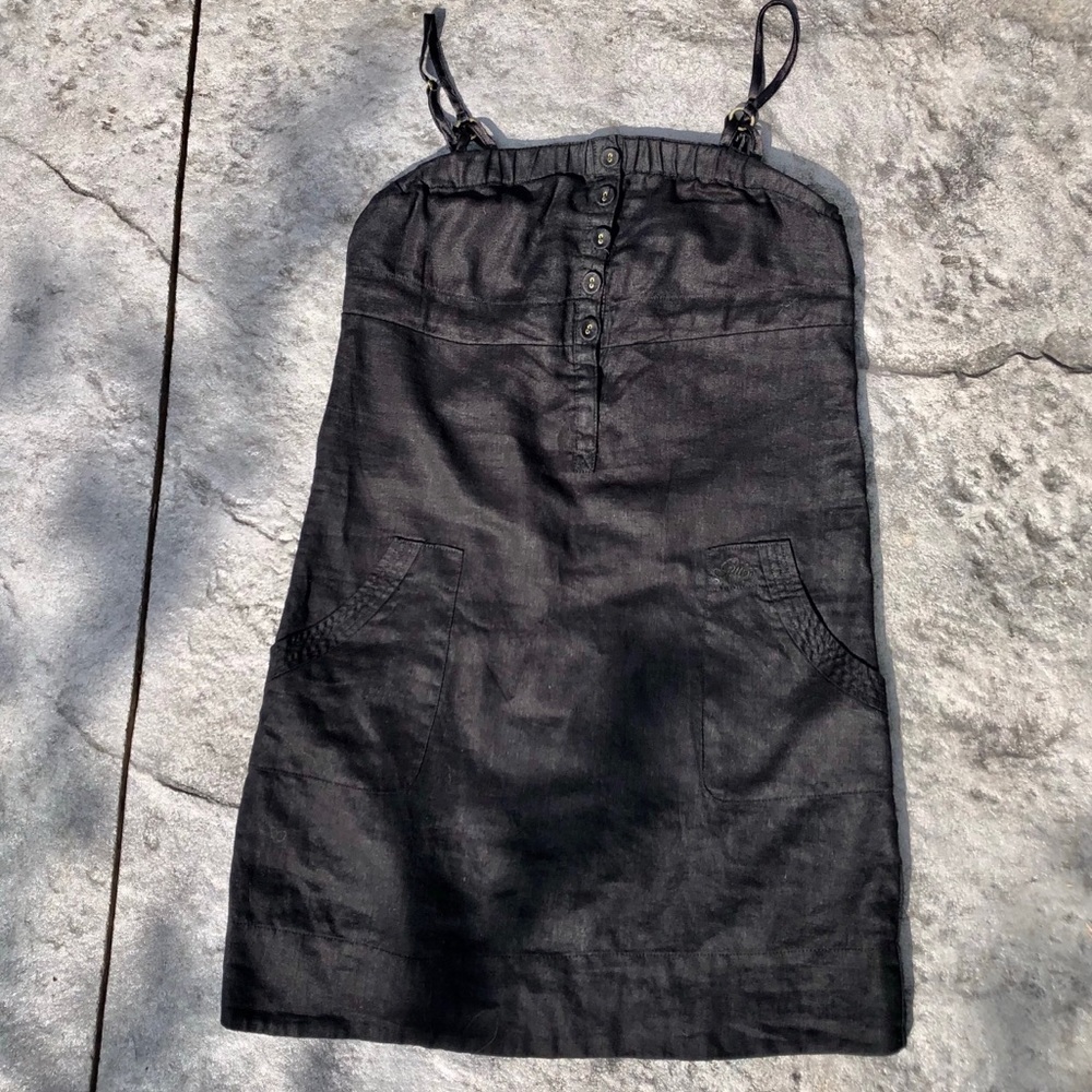 Guess jeans 100% linen dress black Small - Picture 4 of 10
